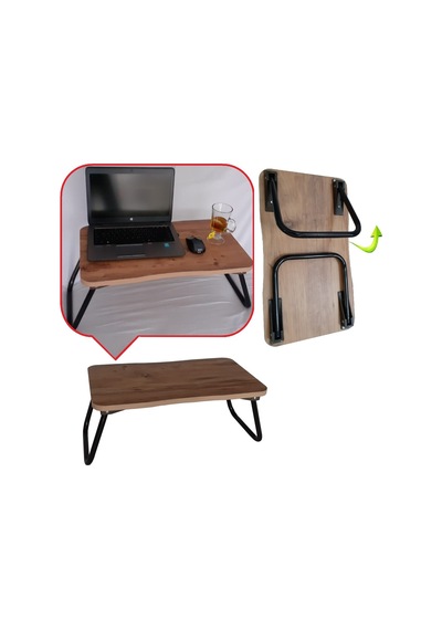 Depolife Servis Çay Yemek Sehpası Bilgisayar Ders Çalışma Masası Notebook Ceviz