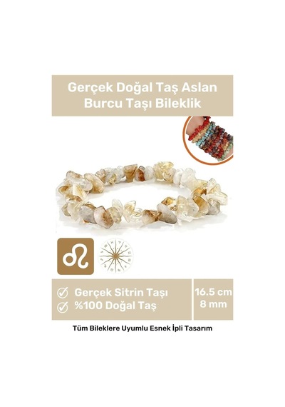 Premium Aslan Burcu Enerjisini Yükselten Doğal Taş Bileklik Aslan Burçları Burç Unisex Bileklik Çok Renkli