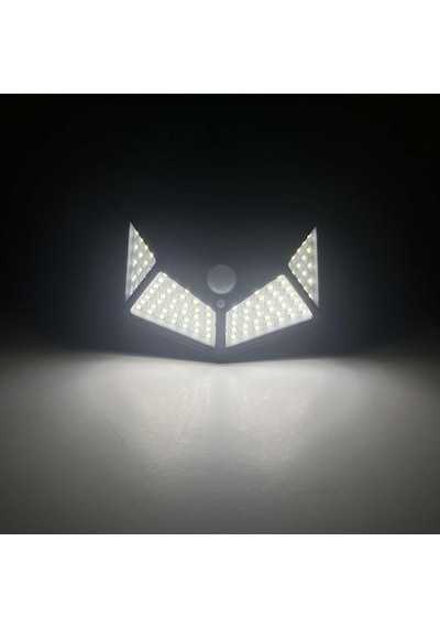 100 Led'li Güneş Enerjili Solar Duvar Apliği - 1200 Lümen Hareket Sensörlü 3 Modlu Bahçe Aydınlatması, Duvar Ar Diğer