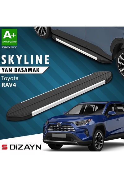 S-dizayn Toyota Rav 4 5 Skyline Aluminyum Yan Basamak 173 Cm 2018 Üzeri A+ Kalite