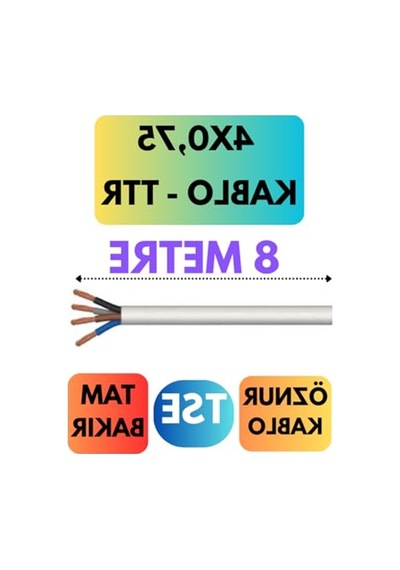 Beyaz Renk 8 Metre Uzunlukta 4x0,75 Ttr Kablo