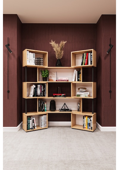 Asra Trend Modern Ayarlanabilir Raflı Ev Ofis Kitaplık %100 Mdf Dekoratif Kütüphane Kitaplık Dk02 Safir Meşe