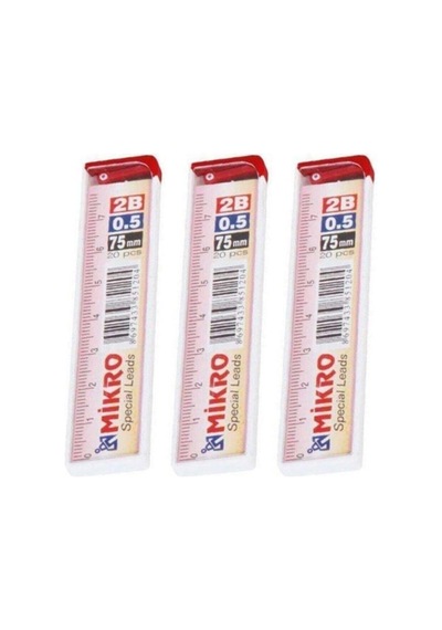 M-750 75mm Cetvelli Kurşun Kalem Ucu 0.5mm 3lü