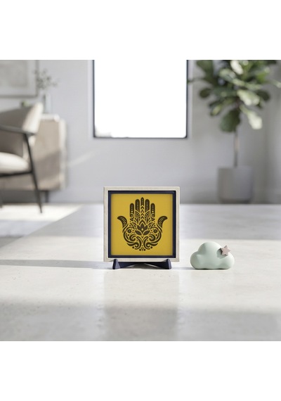 Hamsa Figürlü Modern Dekoratif Obje, Sevdiklerinize Değer Katacak Şık Bir Armağan 10x10 Cm
