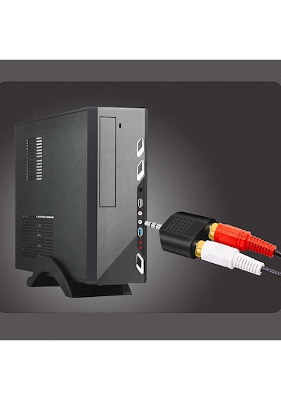 Stereo Ses Konektörü 3.5 mm Erkek Jak - 2 RCA (R+L) Dişi Ayırıcı