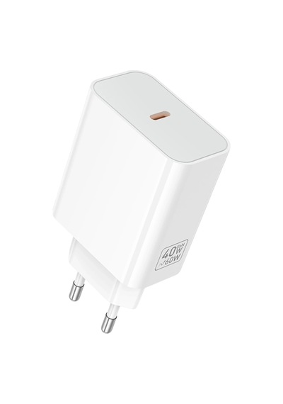 Hoco. C162a 40w Pd Destekli Type-c Tek Port Eu Şarj Adaptörü - Beyaz