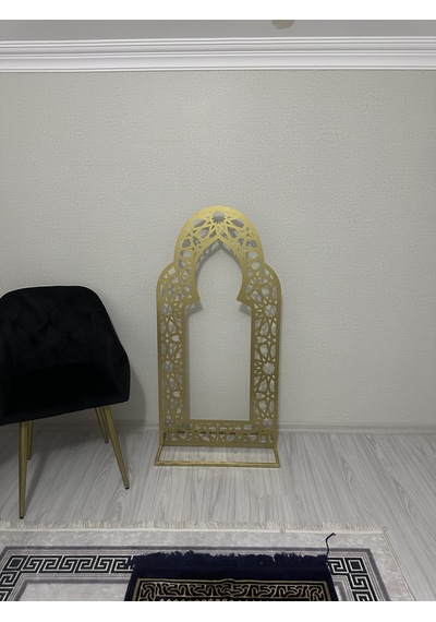 Ayaklı Metal Mihrab İslami Motifli Namaz Köşesi Mescit Dekorasyon