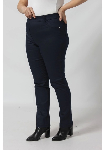 Moda Berray R002 Beli Lastikli Full Esnek Toparlayıcı Büyük Beden Pantolon Lacivert