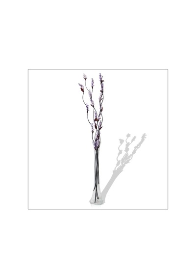 Uzun Dalgalı 5 Adet Mor Üzüm Çiçek 80 Cm Derin Dengeli Cam Vazo