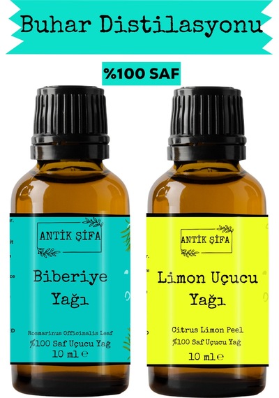 Biberiye Yağı Ve Limon Kabuğu Uçucu Yağı 10ml + 10 Ml - %100 Saf Seyreltilmemiş 20 ML