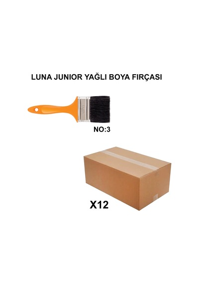 12 Adet Luna Junior Yağlı Boya Fırçası, No 3 Kalite