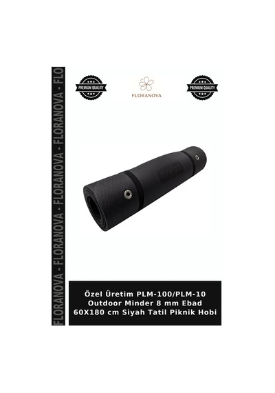 Özel Üretim Plm-100/plm-10 Outdoor Minder 8 Mm Ebad 60x180 Cm Siyah Tatil Piknik Hobi