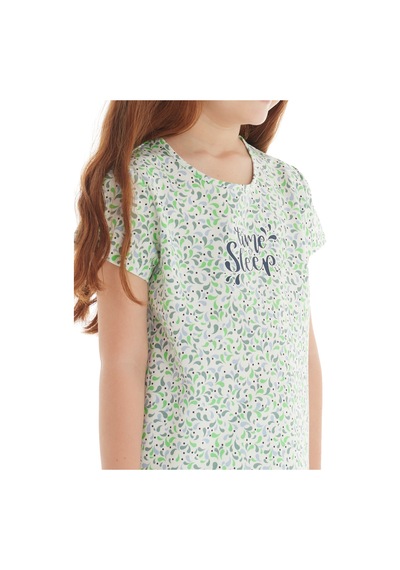 Kız Çocuk T-shirt 51824 - Çiçek Baskılı Baskılı