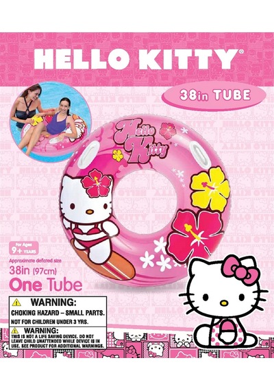 Hello Kitty Tutmaçlı Büyük Boy Deniz Simidi Pembe Havuz Simidi Ye