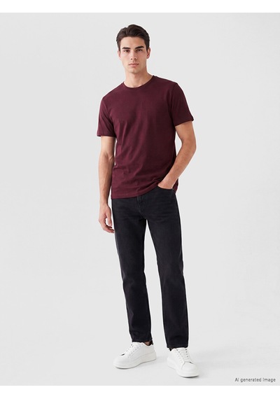 Lcwaıkıkı Classic Bordo Regular Fit %100 Pamuk Erkek Tişört