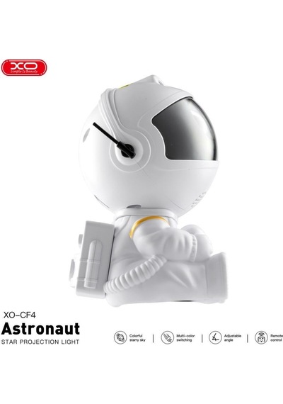 Astronot Temalı Yıldızlı Gökyüzü Projeksiyon Gece Lambası Ve Bluetooth Hoparlör Renkli