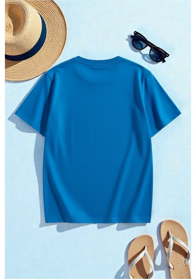 Uyguntarz Unisex Dream Butterfly Tasarım Tshirt Mavi