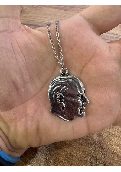 Atatürk Büst Figürlü Metal Unisex Kolye Çok renkli