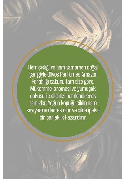%100 Doğal Parfüm Serisi Amazon Ferahlığı Kokulu Zeytinyağı Katı Saf Sabun - Zeytinyağı