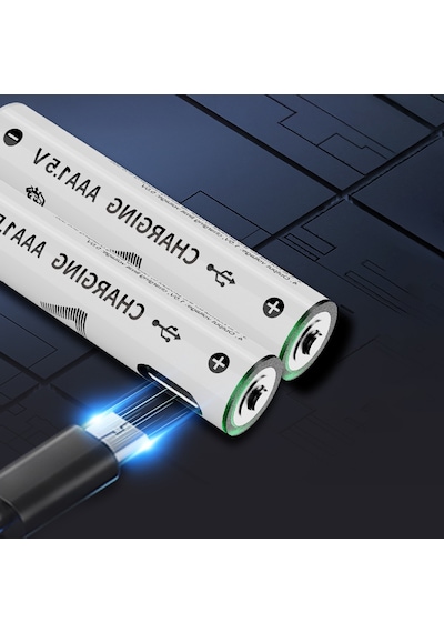 Lenyes Aaa107 Type-c Şarj Portlu Şarj Edilebilir Aaa Lityum-ion Pil 600mwh 1.5v 2 Adet