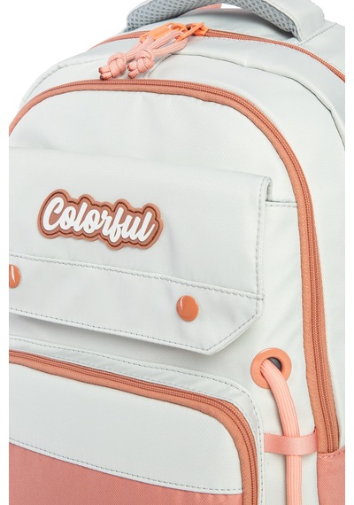 Colorful Clasic Sırt Çantası Pudra Pembe - Laptop Bölmeli Okul Çantası İlkokul - Ortaokul - Lise Pudra Pembe