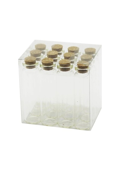 Boş Tüp Cam Şişe - 20 Ml - Kapak Şeffaf