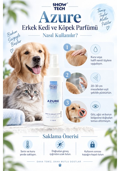 Showtech Azure Erkek Kedi Ve Köpek Parfümü 100 Ml