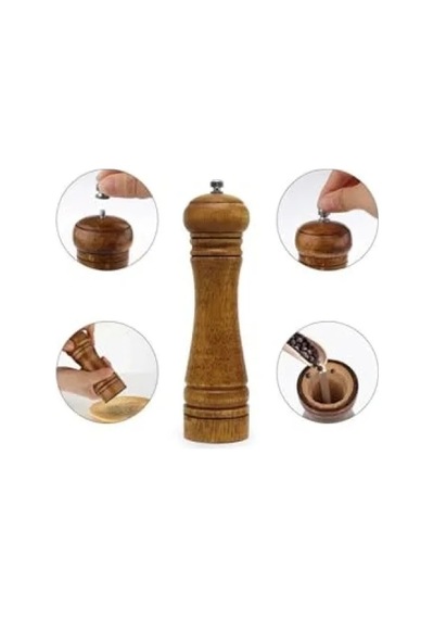 Doğal Ahşap Gövdeli Öğütücü, 27 Cm Açık Ahşap