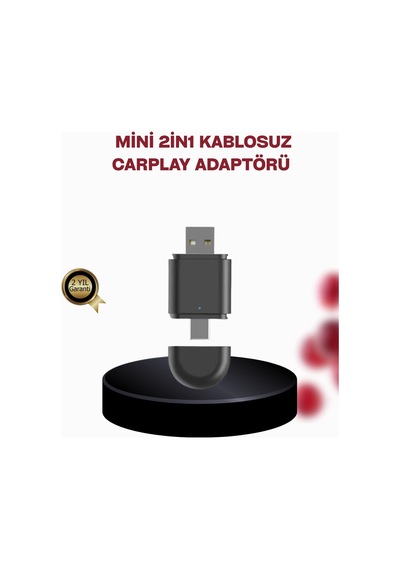 Mey İthalat Kablosuz Carplay Adaptörü Bluetooth 5.4 Ve Wi-fi 6 Teknolojili Tak & Çalıştır Dönüştürücü
