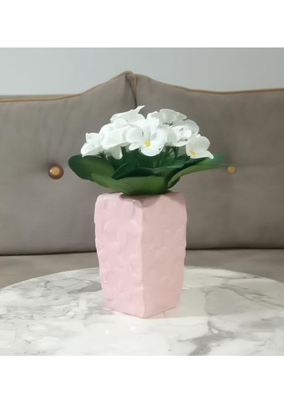 Vazo Dahil,vazo Dahil,vazoda Çiçek,beyaz Yapay Çiçek,vazo Dekoratif Çiçekli Pembe 7x7x17cm Diğer