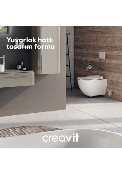 Creavit Free Duroplast Yavaş Kapanan Klozet Kapaklı Beyaz Set