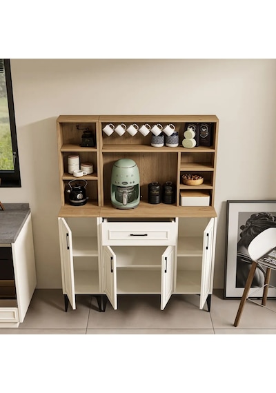 MEZZA SET 5250-5251 MIVA Kahve Köşesi (Çıtalı) Çok Amaçlı Dolap Kiler Mutfak Dolabı Sepet Beyaz MEZZA SET 5250-5251 MIVA Kahve Köşesi (Çıtalı) Çok Amaçlı Dolap Kiler Mutfak Dolabı Sepet Beyaz