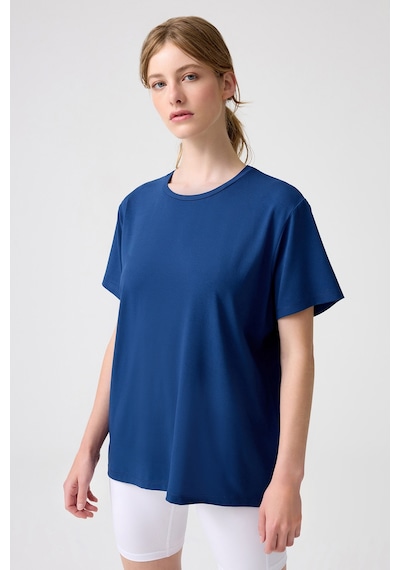 Los Ojos X Melodi Lacivert Oversize Geniş Kalıp Tişört Boyfriend T-shirt Lacivert Lacivert