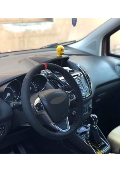Ford Courier Alkantra-karbon Deri Dikmeli Direksiyon Kılıfı