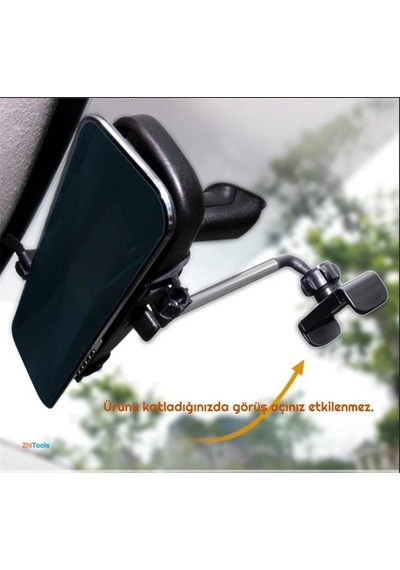 Zhltools Araç İçi Dikiz Aynası Telefon Tutucu Teleskopik Telefon Tutacağı Beyaz Beyaz
