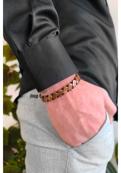 Erkek Kuka Bileklik Unisex Model Bileğe Göre Ayarlanabilir Bt006 Kahverengi