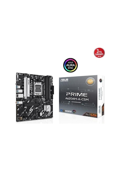 Asus Prıme A620am-a Csm Ddr5 Hdmı-dp Pcıe 4.0 Am5 Matx Kurumsal Anakart