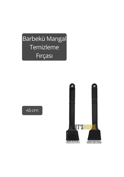 Barbekü Mangal Temizleme Fırçası Çift Taraflı Sert Fırça 45 Cm