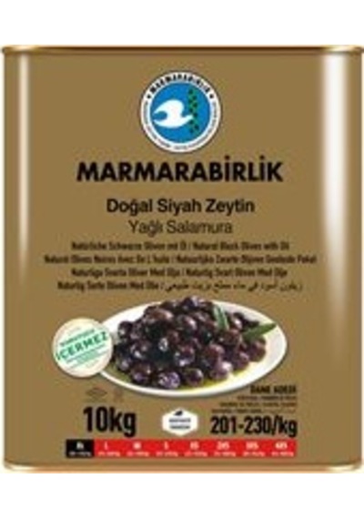 Marmarabirlik Siyah Zeytin XL Yağlı Salamura Teneke 10 KG