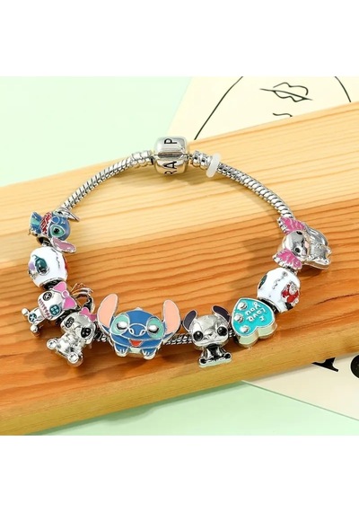 Yeni Tarz , Disney Sevimli I Love You Aşk , Sevgi Charmlı Bileklik, Ahşap Kutu İçerisinde Gümüş Gümüş