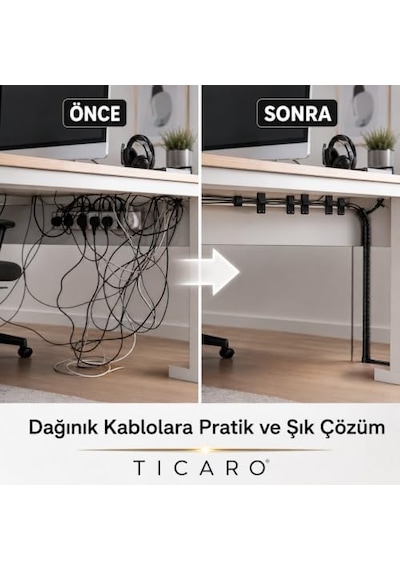 346 Parça Kablo Düzenleme Seti, Masa Altı Ve Bilgisayar Kablo Düzenleyici Organizer, Klips Spiral Sarıcı Cırt Ba