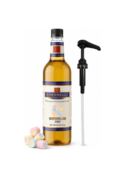 Simonelli Marshmallow Aromalı Kahve ve Kokteyl Şurubu 700 ML + Pompa