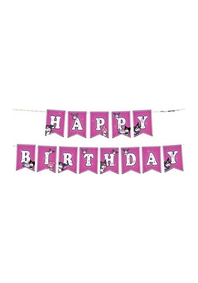 Kuromi Happy Birthday Banner Flama 17x170 Cm Asmalı Doğum Günü Parti Süsü Genel