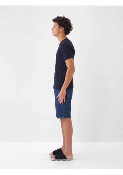Xint Lacivert Pamuk Dokulu Slim Fit Tişört 502122