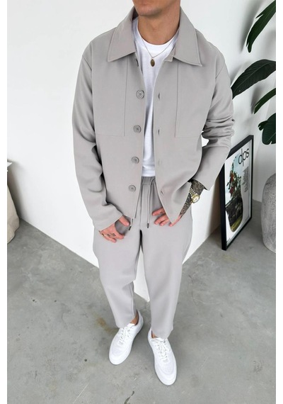 Taş Patch Detaylı Relaxed Fit Boxy Ceket Taş