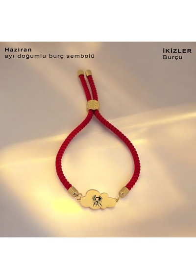 Archin İkizler Burçlarına Özel 14 Ayar Altın Plakalı Bulut Motifli Kırmızı Örgülü Hediye Bileklik-406burç İkizler Archin İkizler Burçlarına Özel 14 Ayar Altın Plakalı Bulut Motifli Kırmızı Örgülü Hediye Bileklik-406burç İkizler