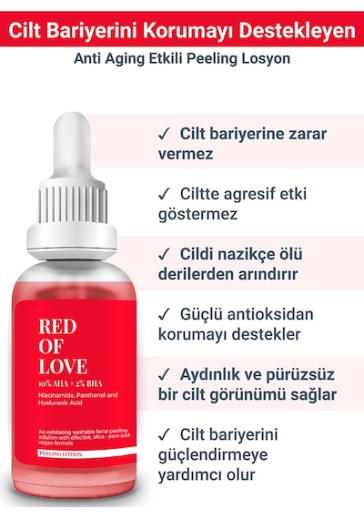 She Vec Red Of Love Bariyer Onarımı ve Güçlü Koruma Sağlayan Resurfacing Peeling Losyon 30 ML