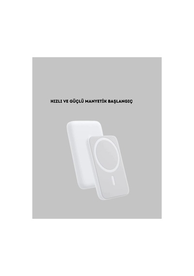 Manyetik Kablosuz Powerbank - Ultra Hafif, Apple iPhone 12-15 Uyumlu Siyah