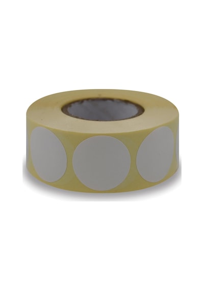 Kuşe Etiket 30mm Çap Ruloda 1000 Adet 40mm Kuka Çapında Baskısız Nokta Etiketi 1