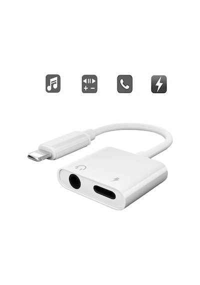 Apple Uyumlu iPhone Lightning Aux Kulaklık Şarj Adaptörü Dönüştürücü Çevirici